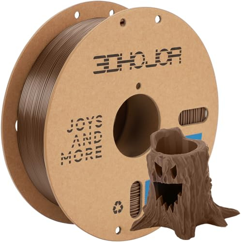 3DHoJor PLA Pro Filament 1.75mm,3D Printer Filament,1kg Cardboard Spool (2.2lbs), Fit Most FDM 3D Printer, Brown