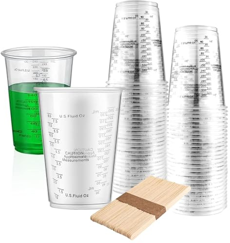 Vasos Medidores de 240 ml, Vasos mezcladores de Resina epoxi, 50 Vasos medidores de 240 ml, para Mezclar para líquidos, Mezclar Resina, Pintura, Pigmentos