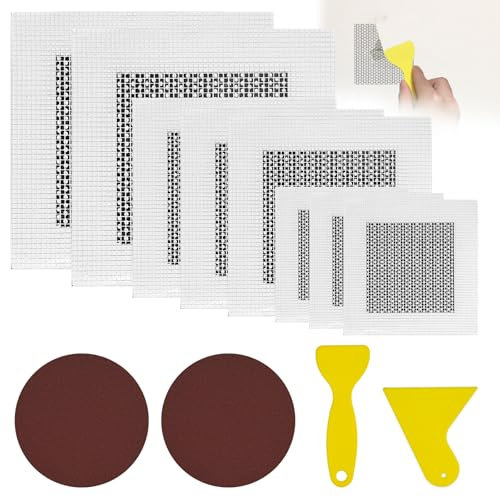 TAIHOBO Patch de Réparation de Mur en Aluminium, 8 Pièces 2/4/6 Pouces Maille de Fibre sur Plaque Galvanisée, Patchs de Réparation Murale Auto-Adhésifs, pour la Réparation des Murs Endommagés