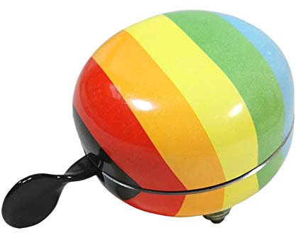 Fahrradklingel laut - Mädchen - XXL Ding Dong 80mm - Fahrrad Klingel - Lenkerklingel groß - Glocke Fahrradglocke - Fahrradhupe (Regenbogen)