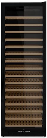 LES PETITS CHAMPS Cave à Vin Encastrable Sous Plan 199 Bouteilles CAVCEB199, Capacité 428L, Design Élégant en Acier Inoxydable, Réglable de 5°C à 22°C, Anti-UV, LED