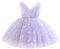 IDOPIP Bébé Fille sans Manches V - Neck Tulle Tutu Robe Princesse Fleur Fille Robe Bow élégant Anniversaire Célébration Formelle Party Robe De Bal Violet 110