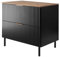 3E 3xE living.com Badezimmerschrank, Schwarz/Eiche Craft + Goldener Griff, 80 x 77 x 46 cm