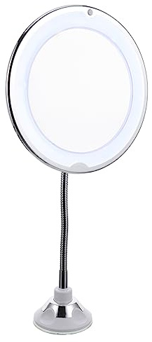 Healeved 360degree Rotating Makeup Mirror Led Light Magnification Suction Cup for Vanities