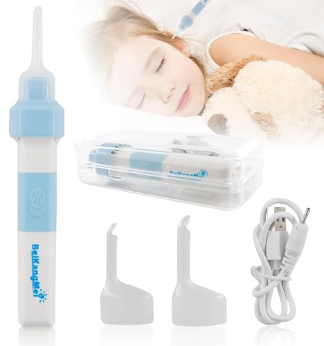 TaimeiMao Ventosa para remover cerumen, recargable, eléctrico, | con 2 cabezales de repuesto lavables y cable USB, para adultos y niños pequeños.