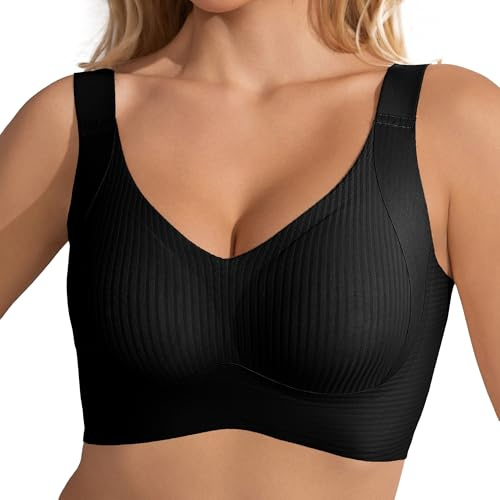 Fittingirls Sujetador para Mujer Zero Feel Bliss, Sin aro Sin Armadura, Tirantes Anchos Ajustables Elásticos, Efecto Invisible Suave Transpirable, Cobertura Total con Buen Soporte