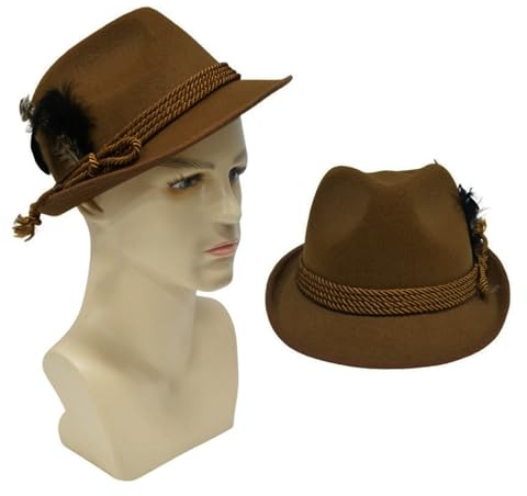 Generisch Filzhut Herren Trachtenhut Jagdhut Herren Trachten Festival Hut Oktoberfest Accessoires JäGerhut FüR Oktoberfest, Trachten Party