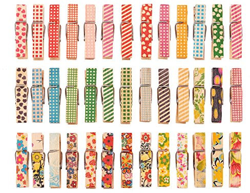 DECORA Wäscheklammern, bunt, bemalt, Holz, 3,5 cm, 100 Stück, für Fotoklammern, Scrapbooking, Basteln, Geschenkverpackungen