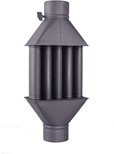 Diplomat Scambiatore di calore/scambiatore ad aria calda, radiatore gas di scarico, nero, diametro 130 mm, 5 tubi con registro