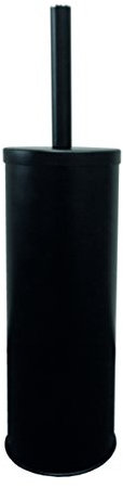 Bisk Escobilla de baño y Soporte, de pie, Acero, Negro, 9,5 x 9,5 x 38,5 cm