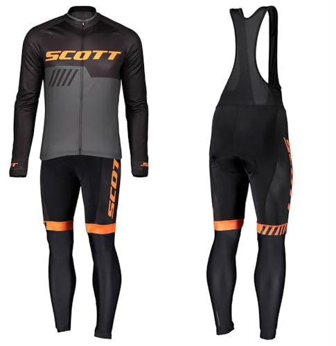 Moxilyn Abbigliamento Ciclismo da Uomo,Maglia Manica Lunga+Pantaloni Lunghi,Cuscino Gel 20D,Moda Set Completo,Abbigliamento Sportivo per Bicicletta,Ciclismo Ciclismo Jerseys per Uomo