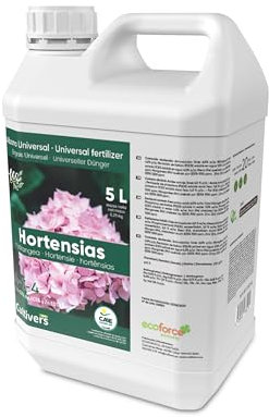 CULTIVERS Engrais Organique Liquide Hortensia 5 l Plus Floraison et Couleur Intensifiante - Plantes Saines et Fortes - Engrais 100% Naturel