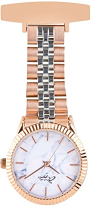 Annie Apple Taschenuhr für Krankenschwestern, Krankenschwestern, Friseure, Kosmetikerin, Marmor/Silber/Rotgold