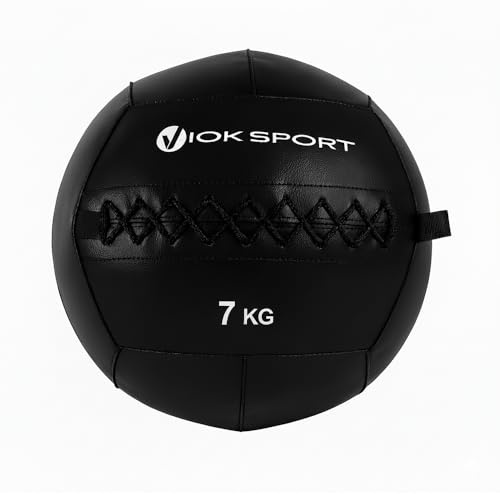 VIOK SPORT Wall Ball Balón Medicinal para Cross Training, Entrenamiento Funcional y Fuerza - Costuras Reforzadas y Agarre Resistente - 3, 4, 5, 6, 7, 8, 9, 12 y 15 kg