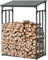 holz4home® Kaminholzregal Außen Holzlager I Größe: 130 x 70 x 185 cm LxBxH I Brennholzregal inkl. Ofenhandschuh I Überdachung mit Stapelhilfe für Brennholz