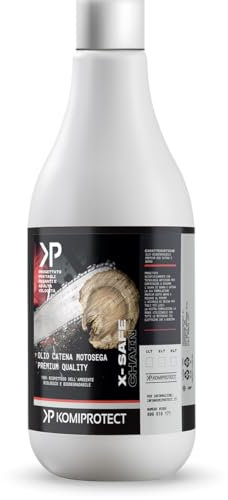 komiprotect® Olio per catene Motoseghe X-SAFE per scorrimenti veloci, esente da blocchi catena, biodegradabile (1 LT)