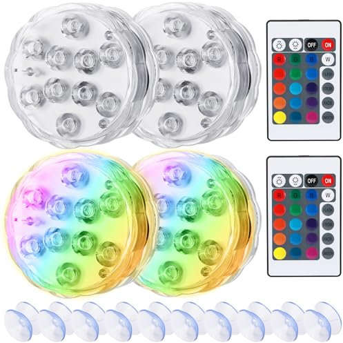 Underwater Pool Light, Unterwasser LED Licht, Poolbeleuchtung Unterwasser, Wasserdicht Unterwasser led licht, mit Fernbedienung, IP68 LED-Poollicht, Pool Lichter Unterwasser, für Schwimmbad, Badewanne