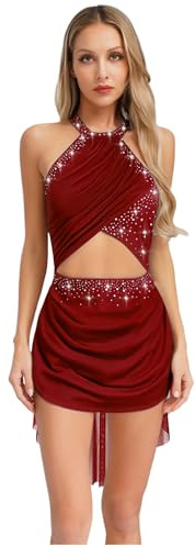 iiniim Donna Abito da Ballo Latino Americano Danza Vestito da Ballo Samba Rumba Jazz Salsa Tango ChaCha Abito da Spettacolo Dancewear