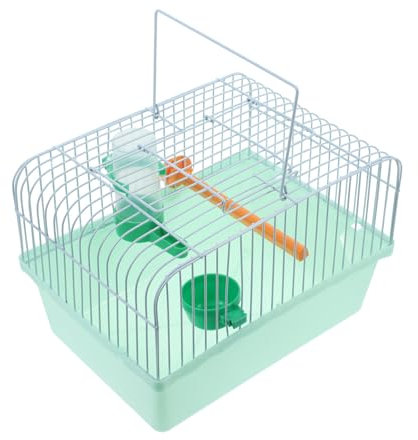 BESPORTBLE tragbarer Vogelkäfig -Futterspender zum Aufhängen im Freien Kleiner Vogelkäfig farbig Ara Vogeltransportbox für unterwegs Kleiner Mäusekäfig Eisen Light Green