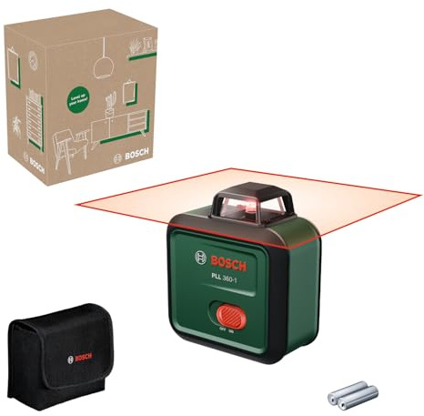 Bosch Livella laser PLL 360-1 (livella laser autolivellante a 360°, precisione ±0,4 mm/m, raggio d'azione 12 m, funzione di inclinazione, in confezione di cartone E-commerce)
