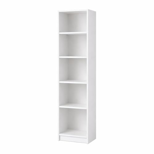Librería blanca alta y estrecha 50x31x183 cm estantería libros con 5 baldas