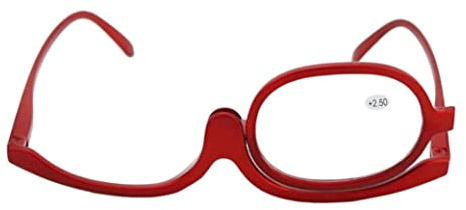 Gafas de maquillaje con aumento y gafas graduadas de maquillaje abatibles plegables cosméticas Cosmética general para mujeres Hacer o leer