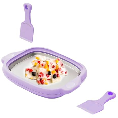 Máquina De Helados – Máquina De Postres Glaseados Manual Compacta, Juego De Placas De Refrigeración Y Raspadores Profesionales, Kit De Creación De Yogur Sorbet, Aparato De Postres