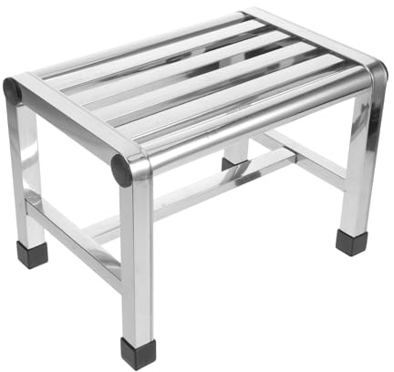 CHICAMPERA Banqueta Ducha de Acero Inoxidable Compacta y Segura, Taburete Pequeño para Orinal para Niños Pequeños y Uso en Casa, Taburete de Metal Resistente y Funcional