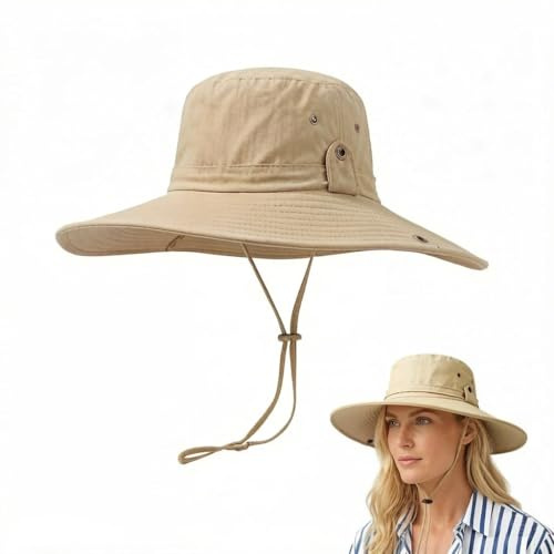 AYZDJ Sombrero de Sol para Mujeres y Hombres: Gorra Plegable de ala Ancha para Verano, para Exteriores, Equipo de Pesca y Senderismo, Estilo Vaquero, para Adultos, para Playa, Viajes, jardinería