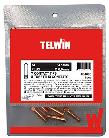 Telwin 804086 Tubes de Contact D.1.0 AL/Flux pour Torche de Soudage MIG