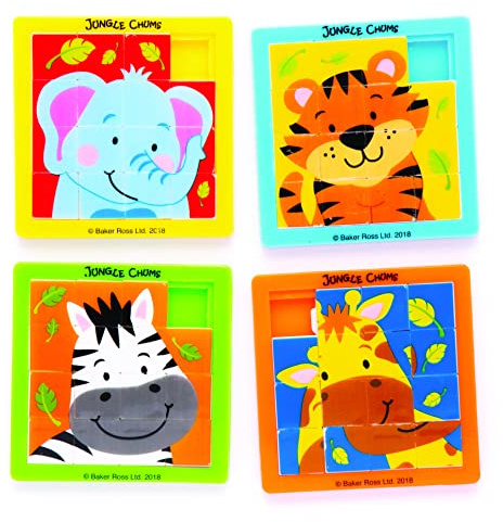 Baker Ross AW748 Jungle Chums Sliding Puzzles (Pack of 5)