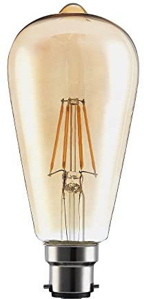 TCP Decorative Filament 420L ST64 4W Amber B22/BC Non Dimmable 2400 Kelvin