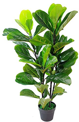 Leaf Design UK Artificial Realistic Plant Fiddle Fig Tree, Green,90cm, AZ-FIG