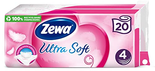 Zewa Ultra Soft Toilettenpapier, Großpackung, 3x20 Rollen, 29313, Hell