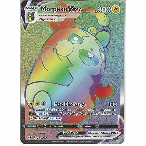 Morpeko VMAX 204/202 Secret Rare Pokemon Karte (Schwert & Schild) + TitanCards® Toploader
