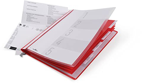 Durable - Dossier pour la gestion du personnel - 5 intercalaires - avec page de couverture - 1 pièce - 255403 Rouge