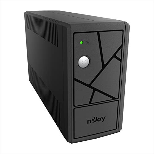 NJOY Keen 800 Gruppo di Continuità 800VA 480 Watt, Line Interactive, UPS per Computer PC e Modem, AVR, 2 Uscite Schuko, 1 Batteria 12V-9Ah - Garanzia 3 Anni