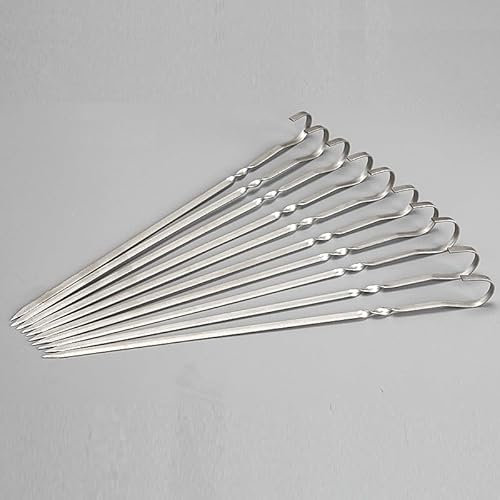 EdirFtra 50pcs spiedini di Kebab, Bastoncini di spiedo in Acciaio Inossidabile, spiedini di Verdure Kebab, spiedini di Barbecue in Acciaio Inossidabile, spiedi Piatti in Acciaio Inossidabile,18cm
