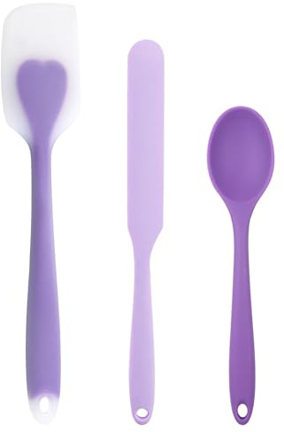 Ferizzia 3 Set di Spatole in Silicone, Resistente al Calore Antiaderenti Rettangolare Spatole in Silicone, Set Utensili Cucina Resistenti al Calore, per Cuocere, Cucinare, Pancake, Pasticceria