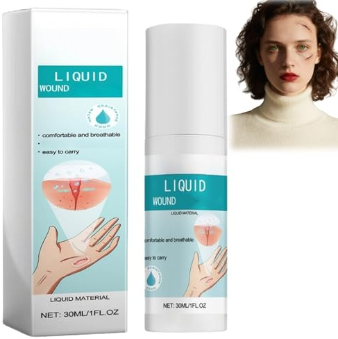 30ML Liquid Plaster Spray,Liquid Wound Dressing,Skin L/iquid Plaster,Quick-Drying Spray Plasters for Wounds,Breathable Dressing for Protection Film,Comfortable and Waterproof W/ound Skin Glue