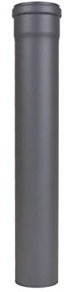 LANZZAS Tube à pellets de 500 mm, tube de rallonge de diamètre DN Ø 80 mm, de couleur gris fonte. Incl. lèvre d'étanchéité en silicone