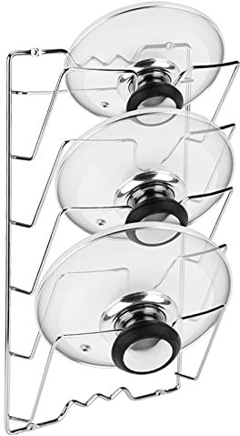 Ejoyous Pan Lid Holder Cupboard Door, 5 Tiers Heavy Duty Cabinet Door Organiser Rack Saucepan Storage Rack for Hanging Organising Kitchenware Pot & Pan Lids Cover