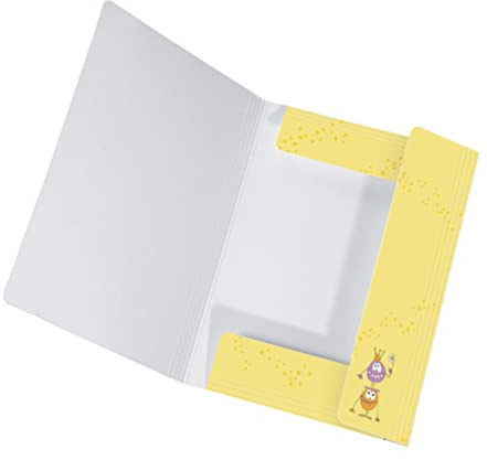 Original Falken Sammelmappe Kinder. Aus extra starkem Karton mit 3 Klappen und Gummiband für DIN A3 Motiv Monster Aufbewahrungs-Zeichen-Mappe für die Schule