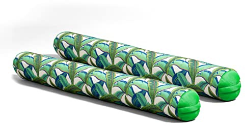 Big Joe Noodle 2 Pack No Inflation Needed Pool Floats, Tropical Palm Green Double Sided Mesh, Quick Draining Fabric, Jumbo 4 feet