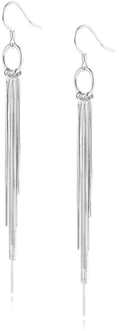 ALEXCRAFT Boucles d'Oreille Femme Argent, Boucle d'Oreille Longues Pendante, Boucles d'oreilles à Pampilles, Longues, Hypoallergéniques en Argent 925, pour Mariage, Banquet, Cadeaux Bijoux