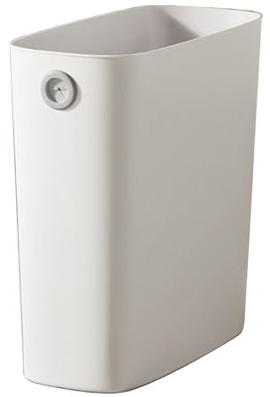 Hapivida Petite Poubelle, Corbeille à Déchets Mince en Plastique, Poubelle Rectangulaire pour Chambre à Coucher, Salle de Bains, Bureau, Cuisine (Blanc)