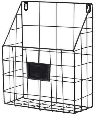 Estantería de pared - Revistero de alambre de metal, revistero montado en la pared para folletos, libros, correos y todo tipo de periódicos
