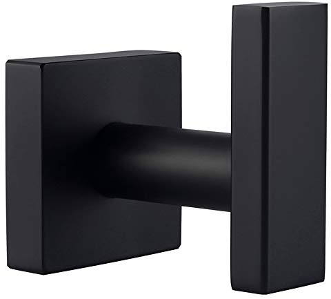 Angle Simple Towel Hook for Bathroom, Stainless Steel Hand Towel Coat Hook for Wall, Matte Black
