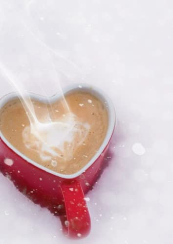 Quaderno Puntinato 110 Pagine Formato A4 (29,7cm x 21 cm) con copertina Love San Valentino Tazzina Cuore Neve Caffè e interno griglia a puntini: ... scrivere, fare esercizi di calligrafia