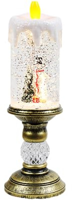 Candele di Natale a LED con Piedistallo, Candele Impermeabili Ricaricabili Tramite USB, Candela a Colonna Alimentata a Batteria Candele Senza Fiamma a LED per Decorazioni di Nozze Domestiche per(C)